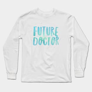 Boys Mens Future Doctor Print Blue Long Sleeve T-Shirt